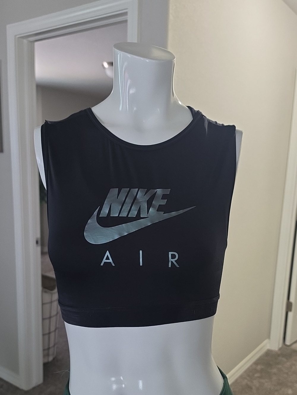 Nike Black Cropped Air Logo Tank